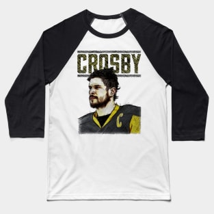 Sidney Crosby Pittsburgh Sketch Stare Baseball T-Shirt